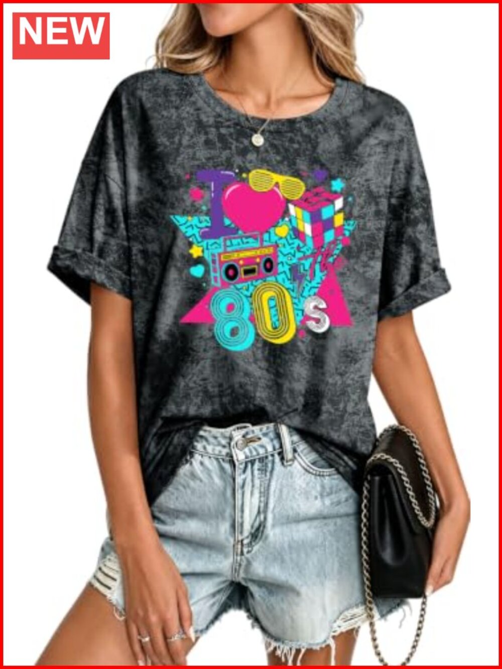 Oversized 80s 90s Graphic Tee Retro Disco Party T-Shirt